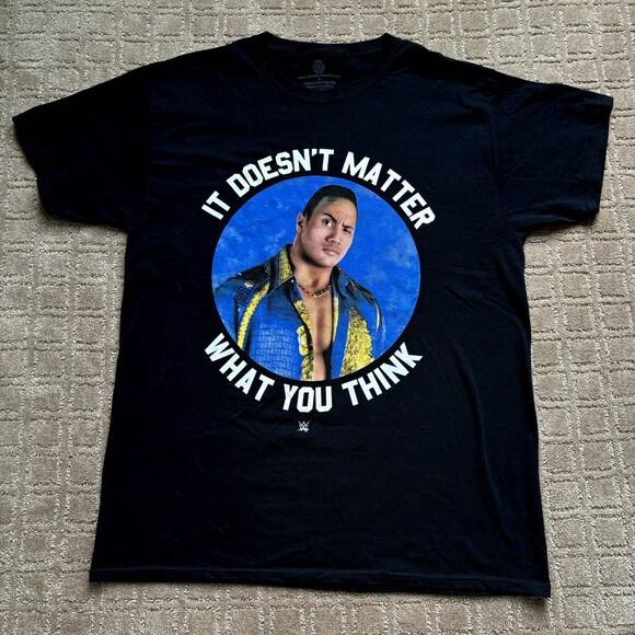 WWE The Rock Dwayne Johnson T-Shirt Black It Doesn't Matter Mens Large 2017 - Picture 1 of 7